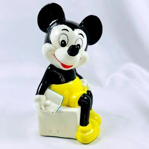 Vintage Schmid Mickey Mouse Ceramic Bookend Walt Disney Prod Japan Collectible